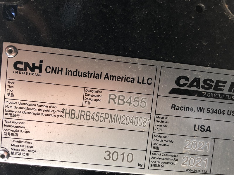 2021 CASE IH RB455 ROUND BALER
