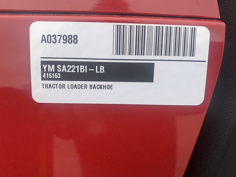 2022 YANMAR SA221 TRACTOR WITH LOADER AND BACKHOE (TLB)
