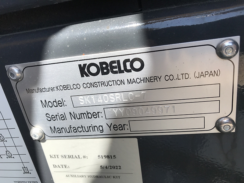 2022 KOBELCO SK140SRLC-7 SHORT REAR SWING EXCAVATOR