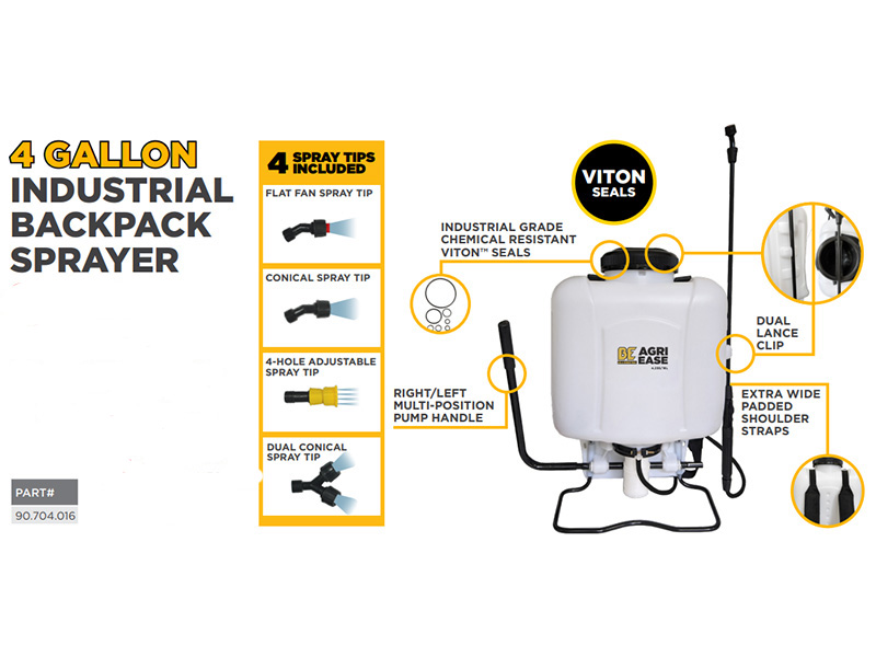 2022 BE PRESSURE AGRIEASE 4 GALLON INDUSTRIAL BACKPACK SPRAYER