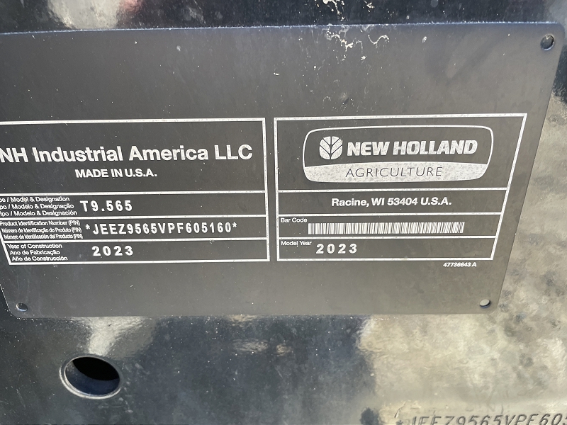 2022 NEW HOLLAND T9.565HD 4WD TRACTOR