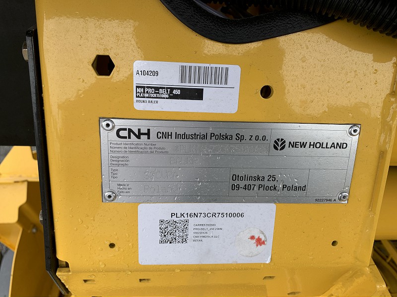 2025 NEW HOLLAND PRO-BELT 450 ROUND BALER