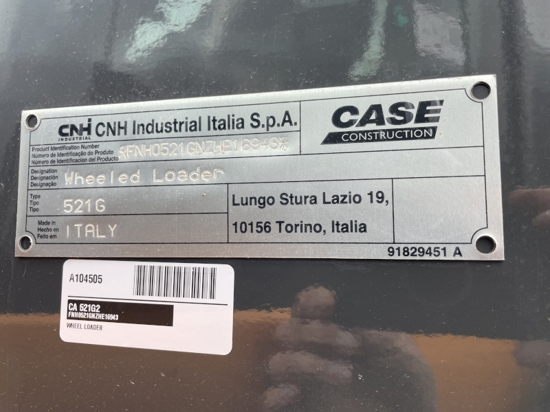 2024 CASE 521G2 Z-BAR WHEEL LOADER