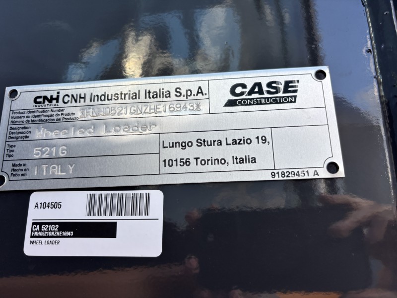 2024 CASE 521G2 Z-BAR WHEEL LOADER