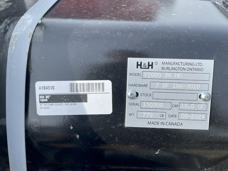 2024 H&H MANUFACTURING 36 INCH DITCHING BUCKET