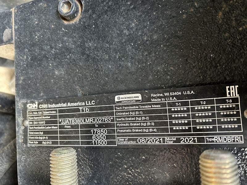 2021 NEW HOLLAND T8.380 TRACTOR***12 MONTH INTEREST WAIVER OR LEASE THIS TRACTOR***