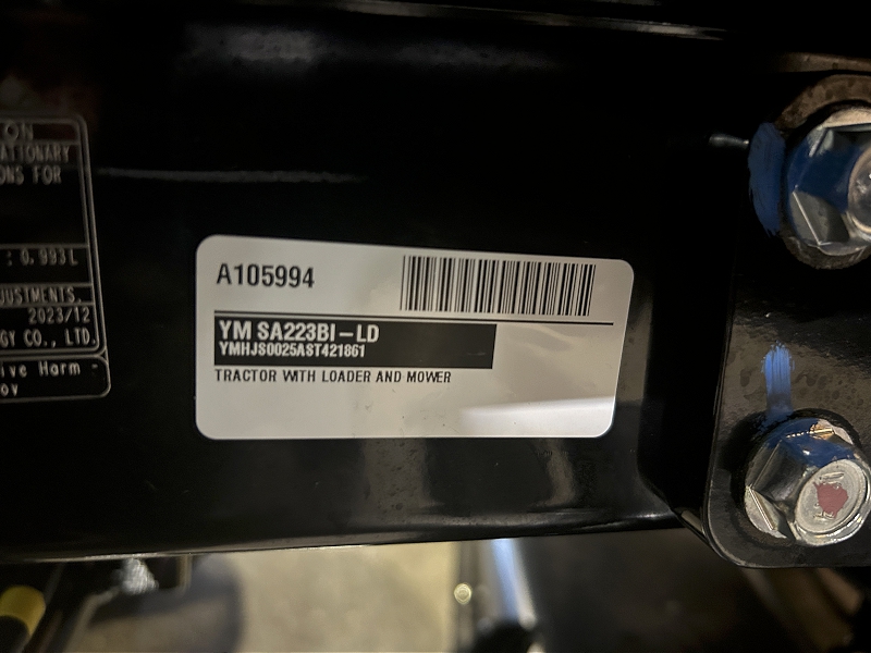 2025 YANMAR SA223 TRACTOR WITH LOADER AND MOWER