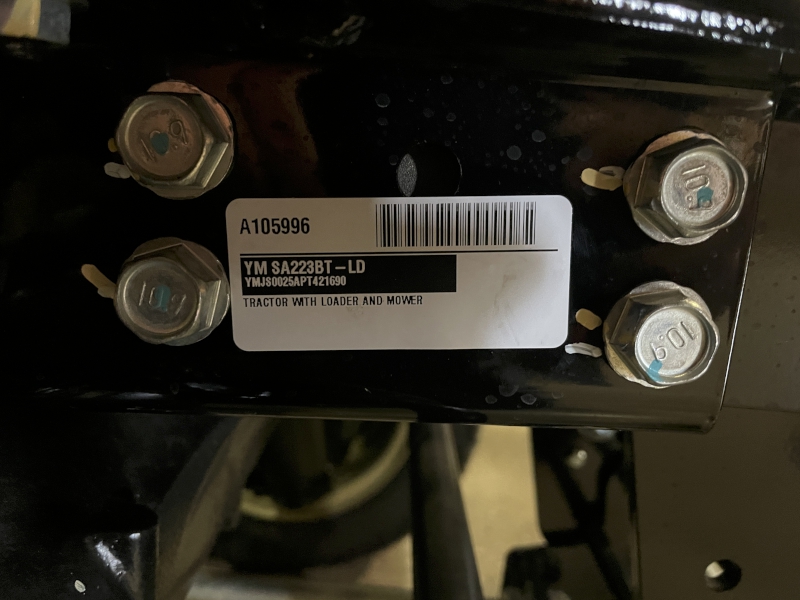 2025 YANMAR SA223 TRACTOR WITH LOADER AND MOWER