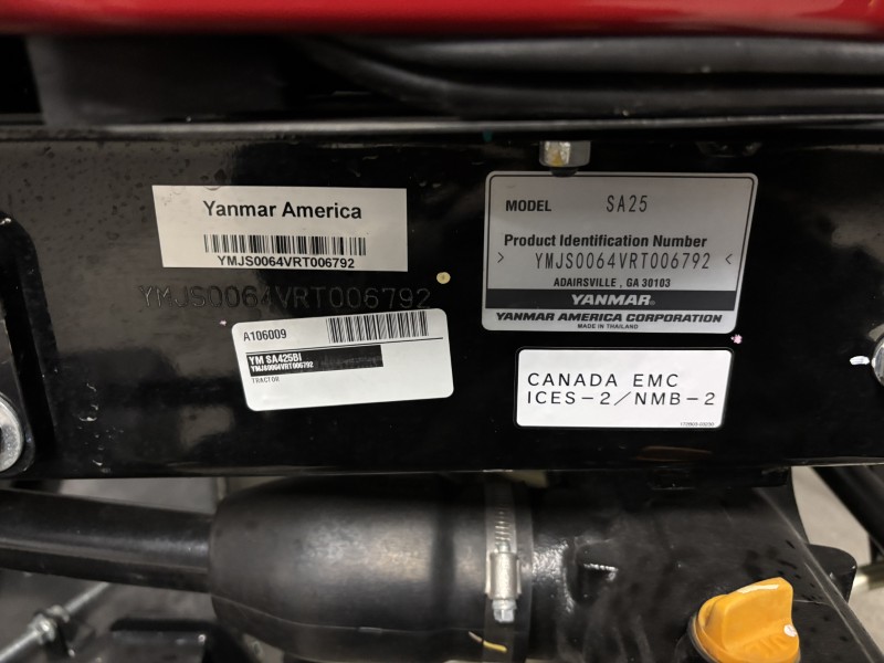 2025 YANMAR SA425 TRACTOR WITH LOADER AND MOWER