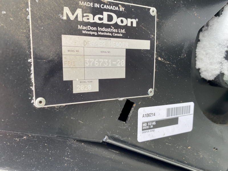 2020 MACDON FD145 DRAPER HEAD
