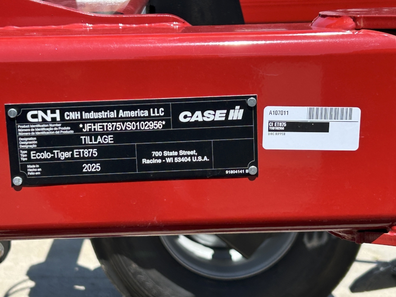 2025 CASE IH ECOLO TIGER 875 14 FOOT DISC RIPPER
