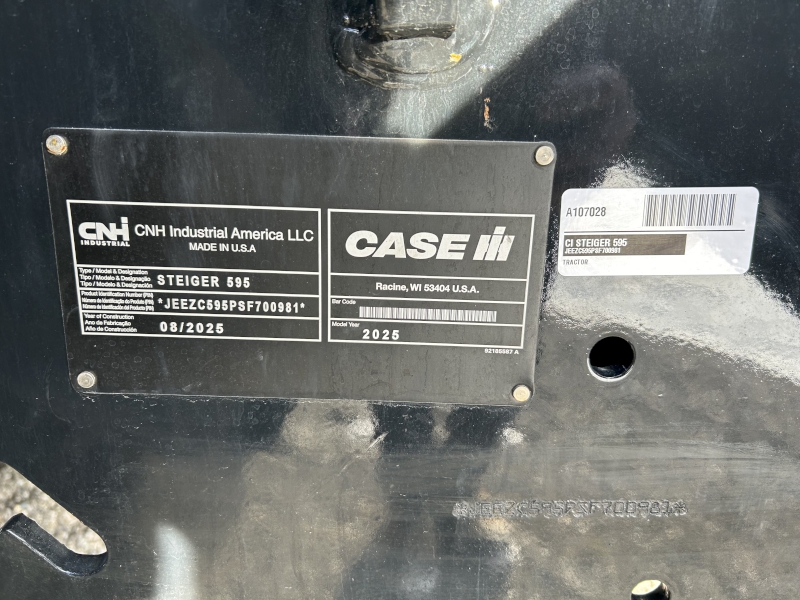 2025 CASE IH STEIGER 595 WHEELED AFS TRACTOR