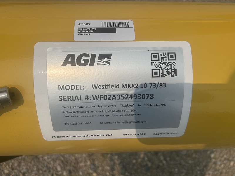 2025 WESTFIELD MKX2 10X73 GRAIN AUGER