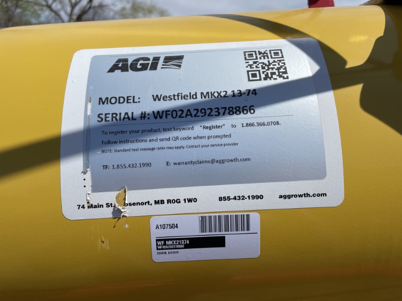 2025 WESTFIELD MKX2 13X74 GRAIN AUGER