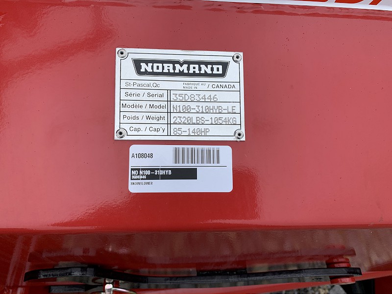 2025 NORMAND N100-310HYB HYBRID SNOWBLOWER