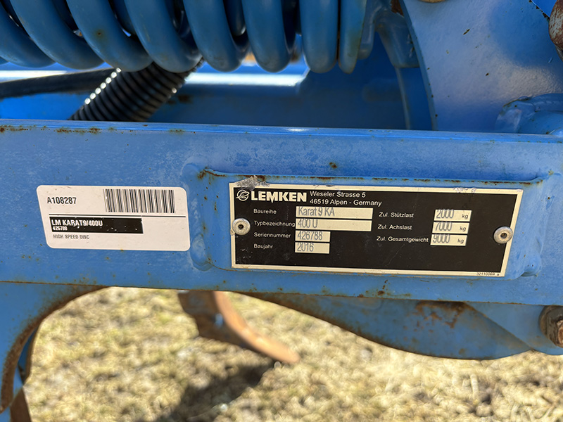 2015 LEMKEN KARAT9/400U HIGH SPEED DISC