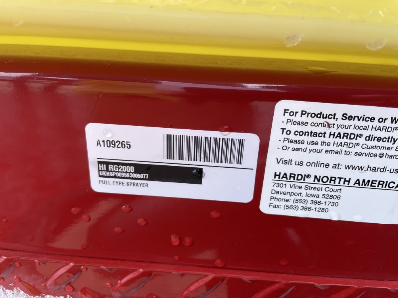 2025 HARDI RANGER 2000 PULL TYPE SPRAYER