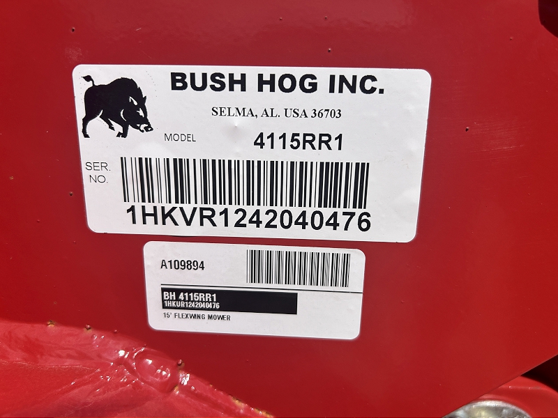 2025 BUSH HOG 4115 FLEXWING ROTARY MOWER