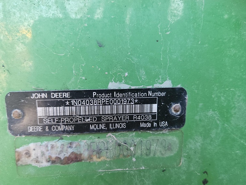 2014 JOHN DEERE R4038 SELF PROPELLED APPLICATOR