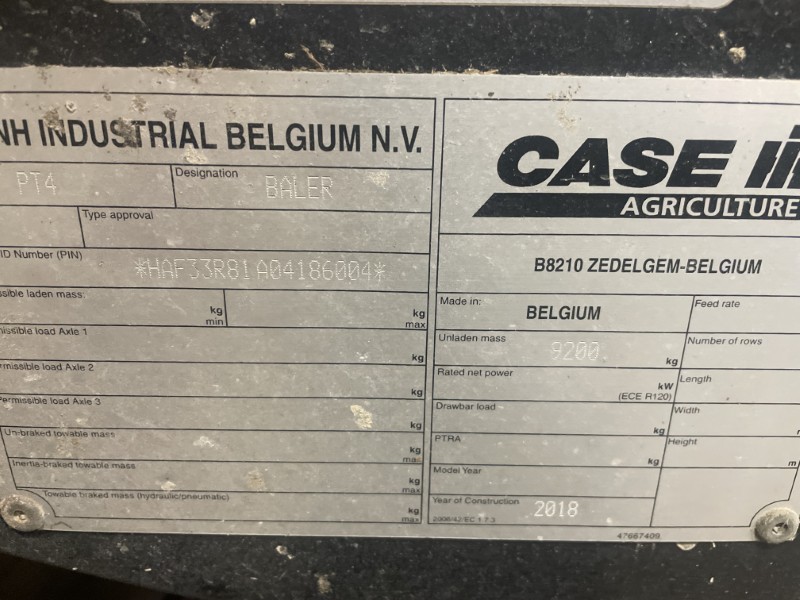 2018 CASE IH LB334 XL BIG SQUARE BALER