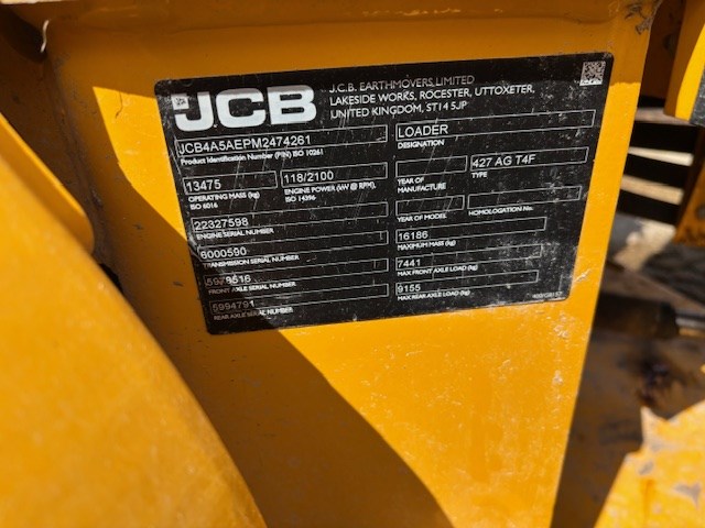 2021 JCB 427HT AGRI WHEEL LOADER