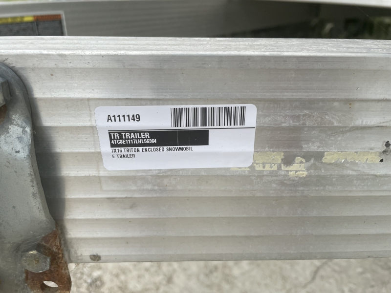 2020 7X16 TRITON ENCLOSED SNOWMOBILE TRAILER