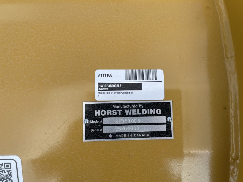 2025 HLA SNOW (HORST) SP350008 8 FOOT SNOW PUSHER