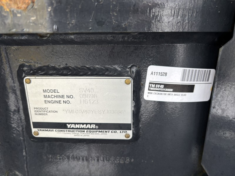 2025 YANAMR SV40-AB-2PTO MINI EXCAVATOR