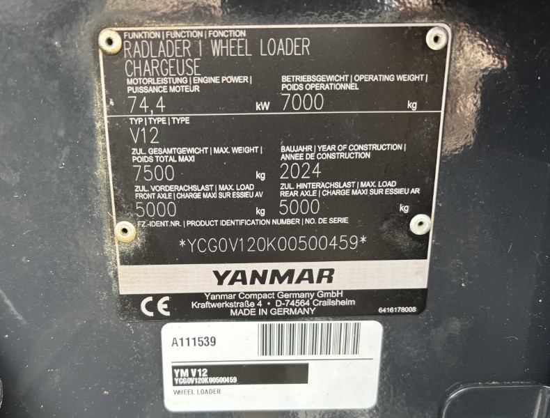 2025 YANMAR V12 WHEEL LOADER