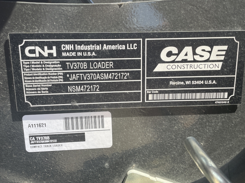 2025 CASE TV370B COMPACT TRACK LOADER