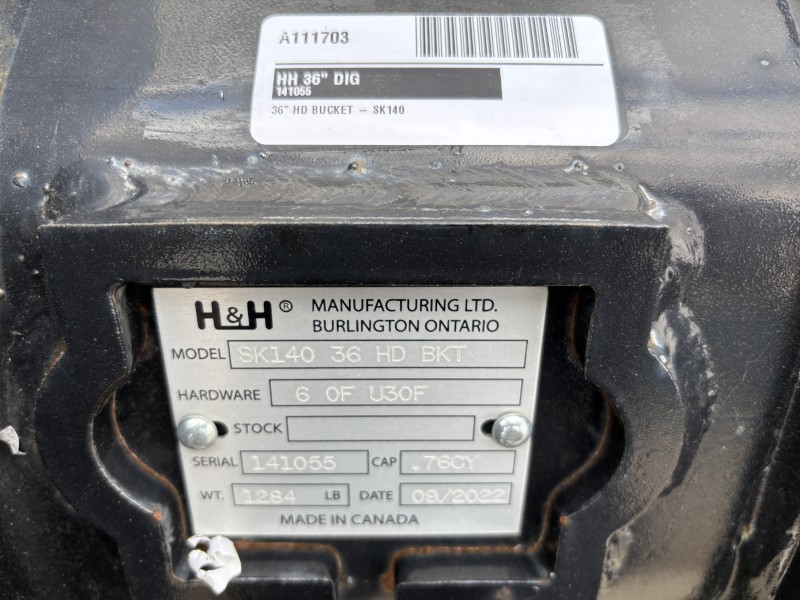 2022 H&H MANUFACTURING 36 INCH HD EXCAVATOR BUCKET