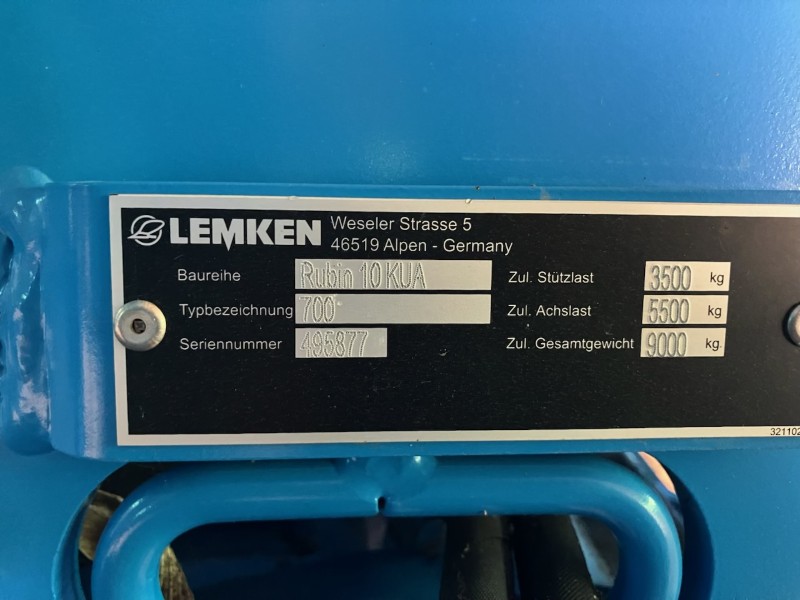 2022 LEMKEN RUBIN 10 KUA HIGH SPEED COMPACT DISC