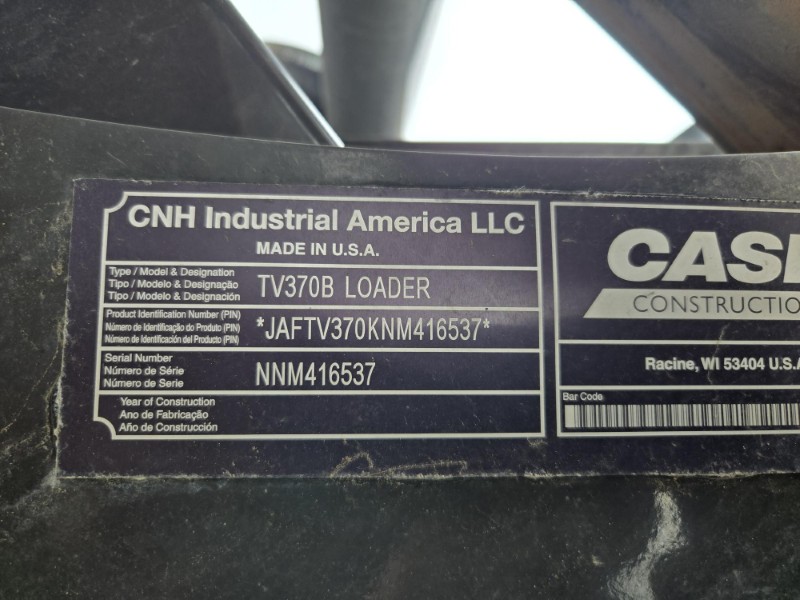 2022 CASE TV370B COMPACT TRACK LOADER