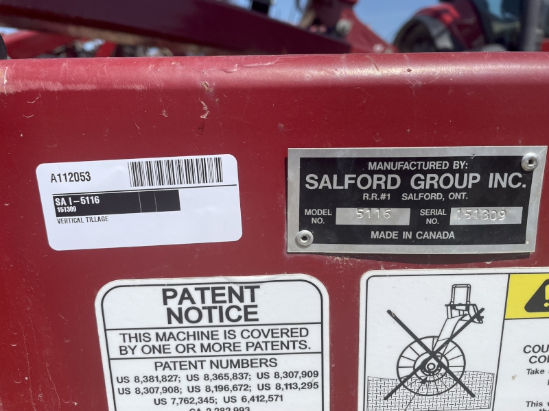 2015 SALFORD 1-5116 INDEPENDENT SERIES VERTICAL TILLAGE