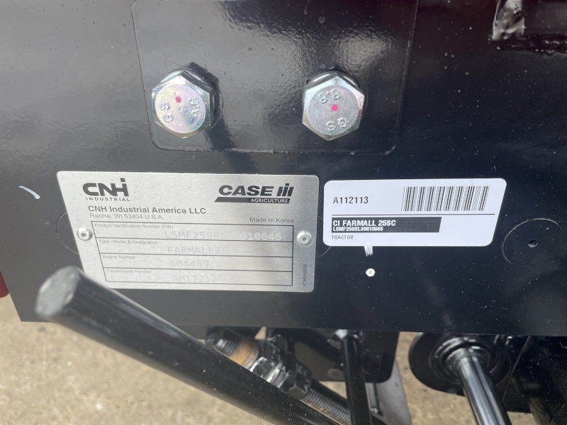 2026 CASE IH FARMALL 25SC TRACTOR WITH LOADER AND MOWER