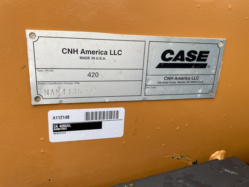 2010 CASE 420SSL SKIDSTEER