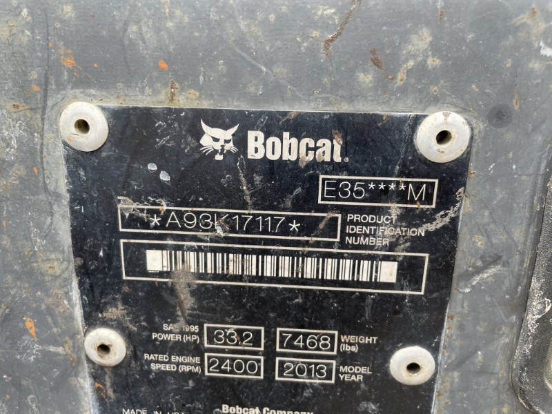 2013 BOBCAT E35 MINI EXCAVATOR