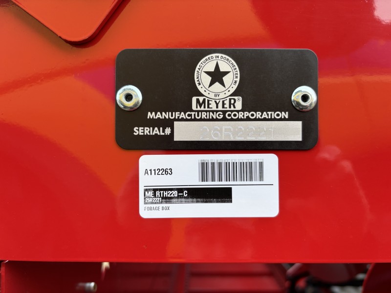 2025 MEYER MANUFACTURING RT220-C FRONT & REAR UNLOAD FORAGE BOX