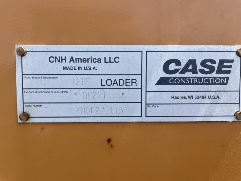 2014 CASE 721F WHEEL LOADER