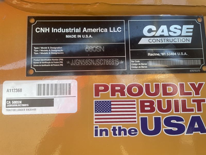 2026 CASE 580SN SUPER N CONSTRUCTION KING TRACTOR LOADER BACKHOE