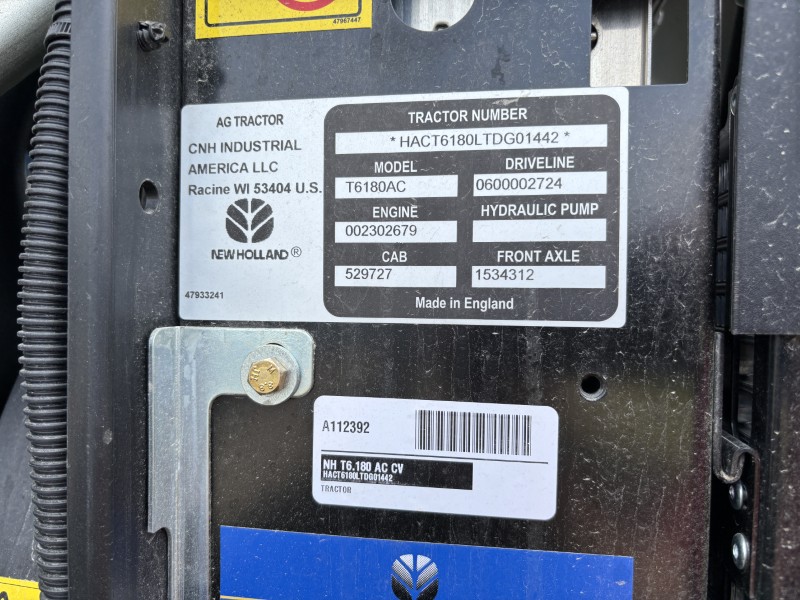 2026 NEW HOLLAND T6.180 AUTOCOMMAND CVT TRACTOR
