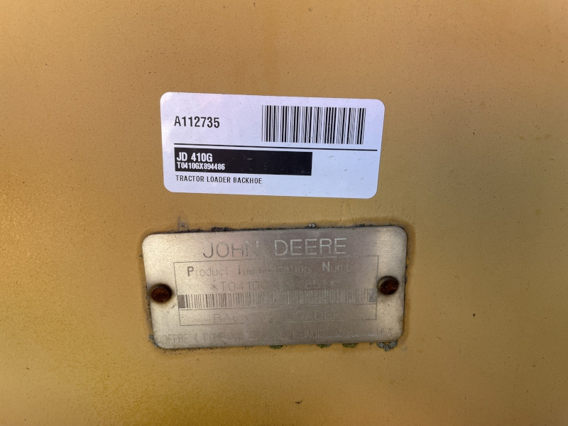 2001 JOHN DEERE 410G TRACTOR LOADER BACKHOE