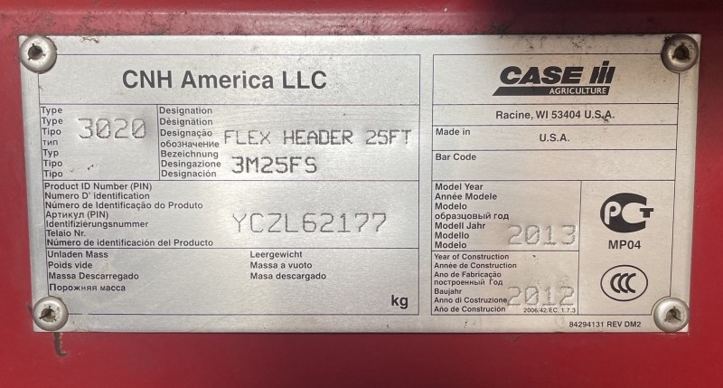 2013 CASE IH 3020-25 FLEX HEAD