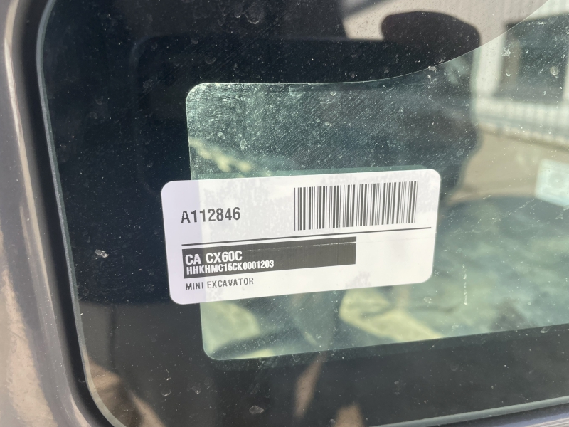 2020 CASE CX60C MINI EXCAVATOR