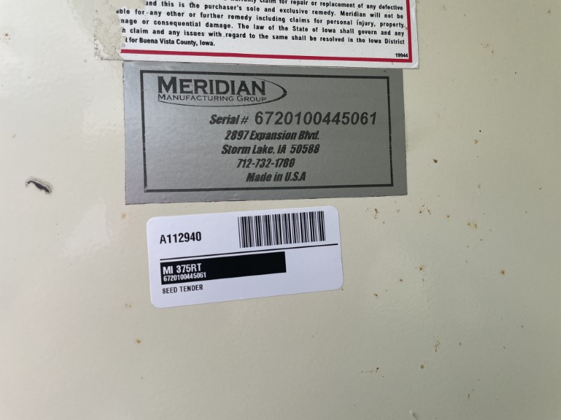 2010 MERIDIAN 375RT SEED EXPRESS BULK SEED TENDER