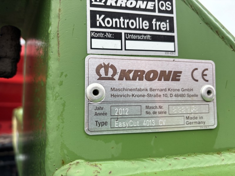 2012 KRONE EASY CUT 4013 CV MOWER CONDITIONER