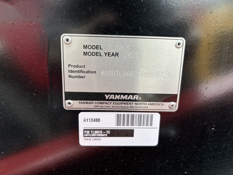 2025 YANMAR TL80VS-1C COMPACT TRACK LOADER