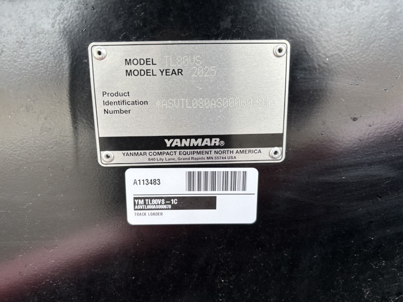 2025 YANMAR TL80VS-1C COMPACT TRACK LOADER