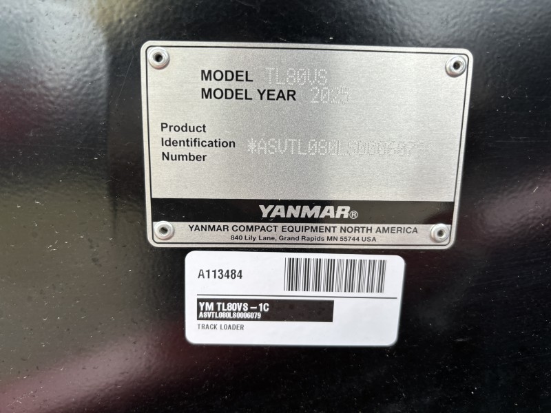 2025 YANMAR TL80VS-1C COMPACT TRACK LOADER