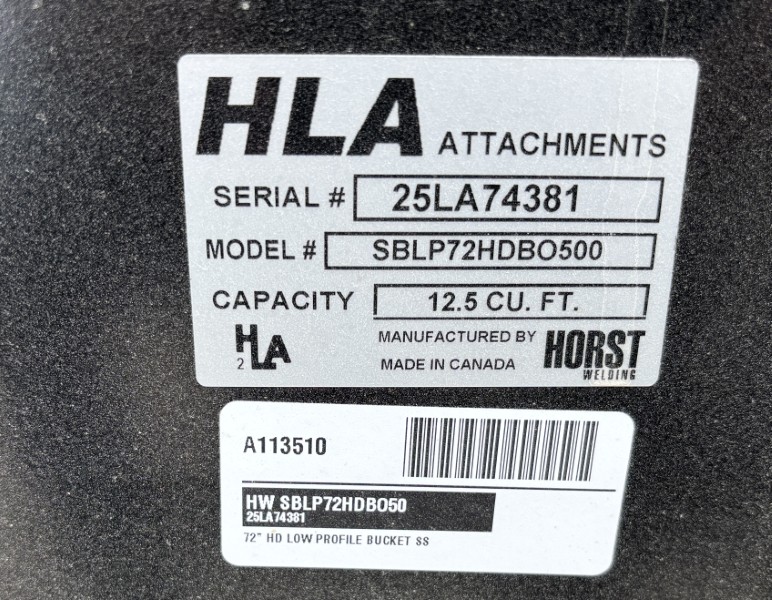 2025 HORST (HLA ATTACHMENTS) 72 INCH HD LPE BUCKET